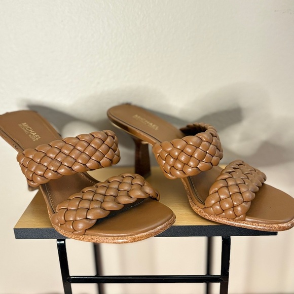 Michael Kors Cognac Brown Braided 3” Heeled Sandals - Picture 7 of 16